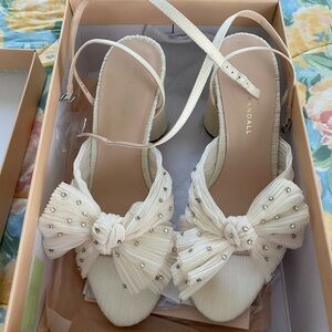 Loeffler Randall Ivory Embellished Bow Heels